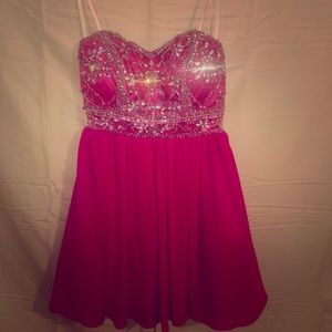 Strapless pink dress